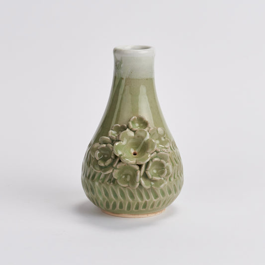 Green Carved Bubbler No.1